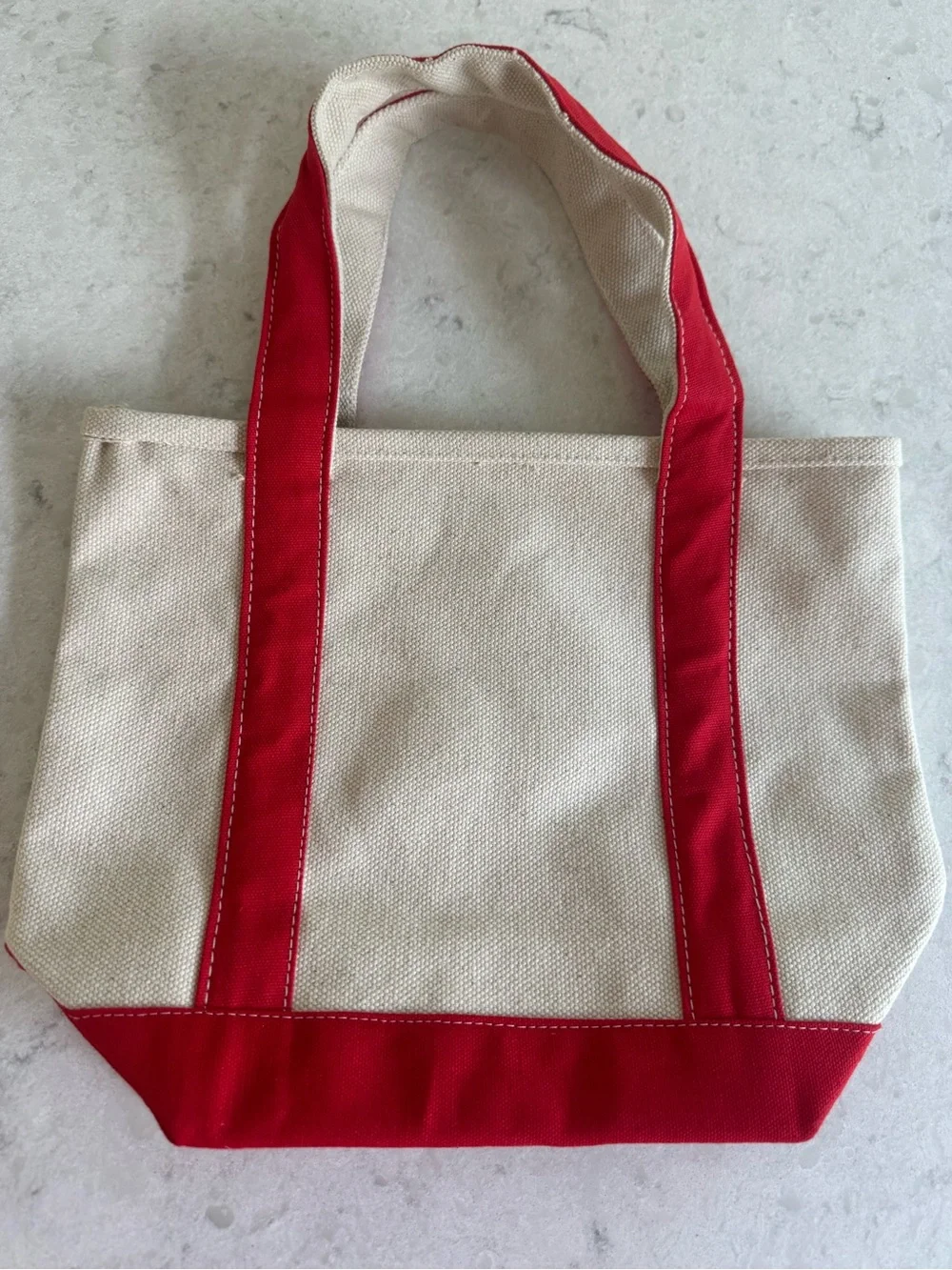 Canvas Tennis Patch Tote Bag - Red Trim